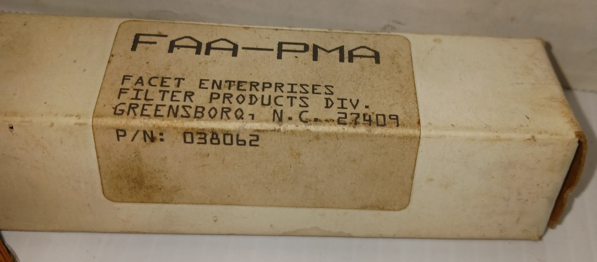 038062 FAA-PMA Fluid Filter Element PN: 038062