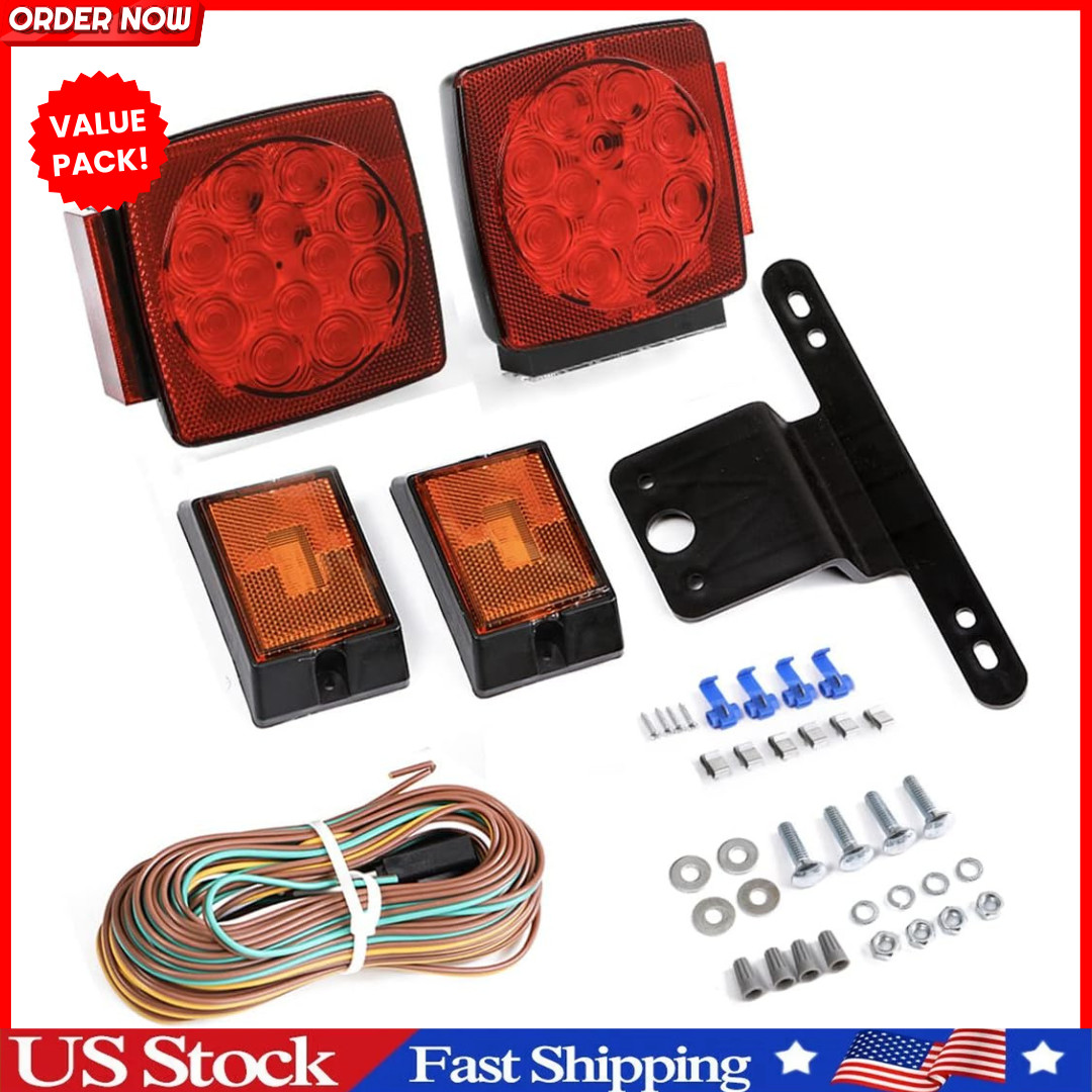 12V Led Trailer Light Kit Complete With Wiring Harness And Bracket