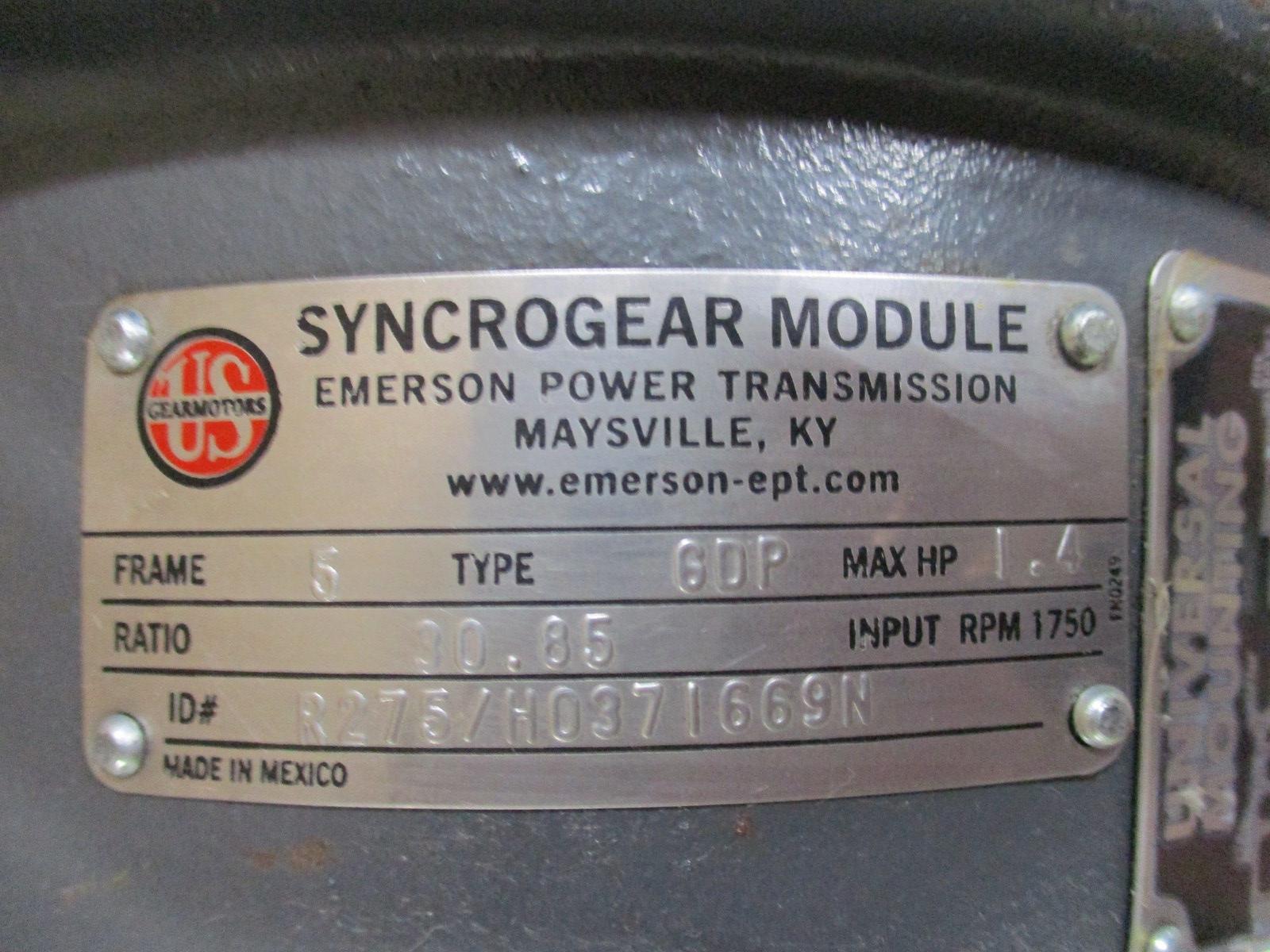 Emerson Power Transmission R275/H0371669N Syncrogear Module