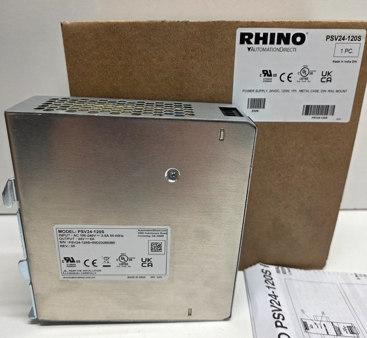 NEW IN BOX! RHINO 24V 120W POWER SUPPLY PSV24-120S