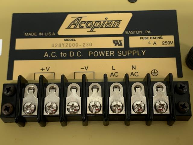 Acopian Power Supply – U28Y2000-230 w/Warranty