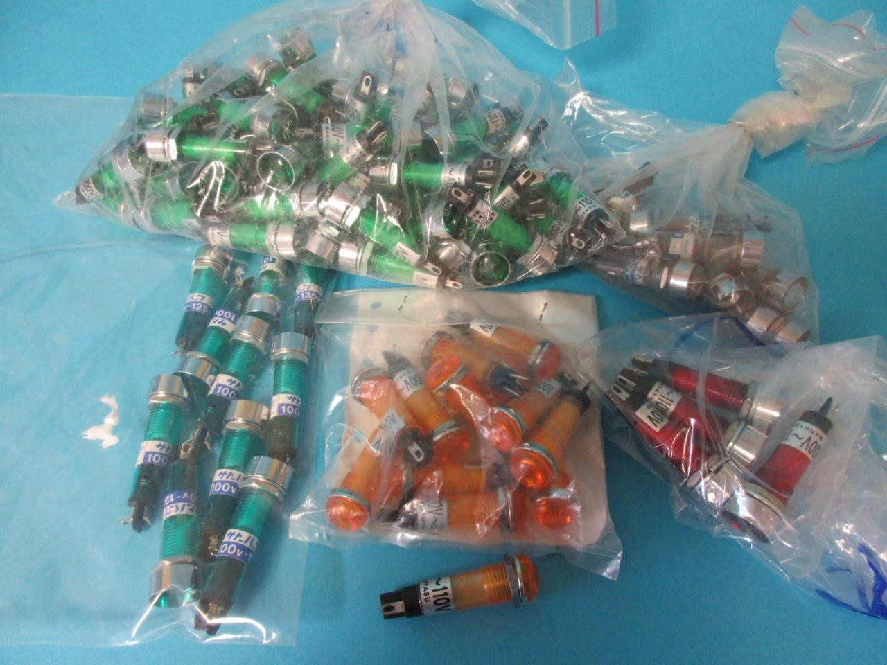 Huge Lot of New Colored Indicator Light Lamp Round Red Green Yellow Clear 110V