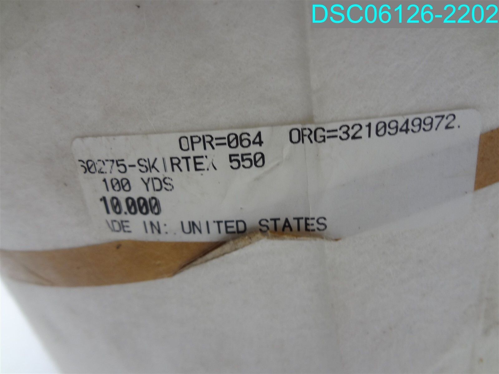 10″x100yds Skirtex 550 Upholstery Skirt Stiffener 60275, OPR=064 ORG=3210949972