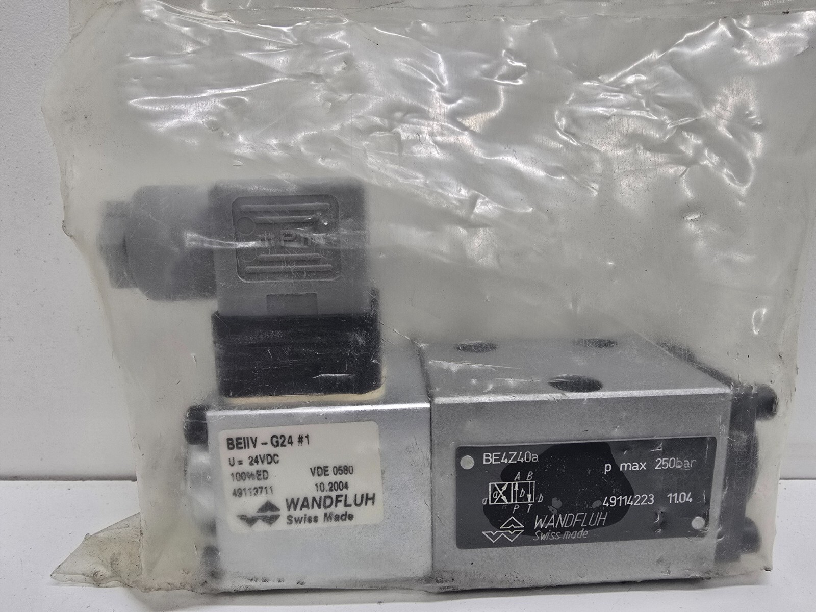 NEW OLD STOCK! WANDFLUH 24VDC SOLENOID VALVE BEIIV-G24