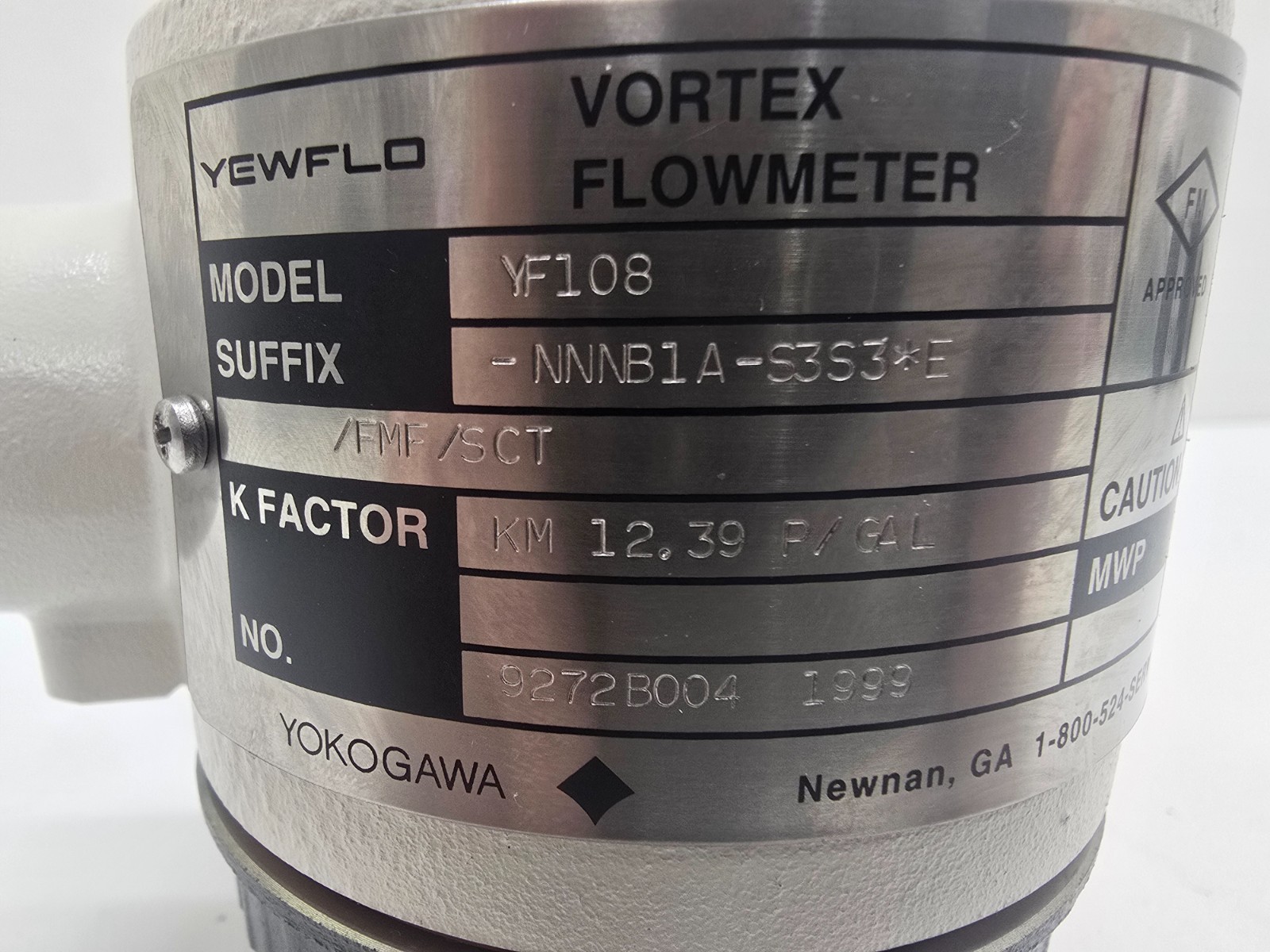 NEW OLD STOCK! YOKOGAWA YGWFLO VORTEX FLOWMETER YF108-NNNB1A-S3S3*E/FMF/SCT