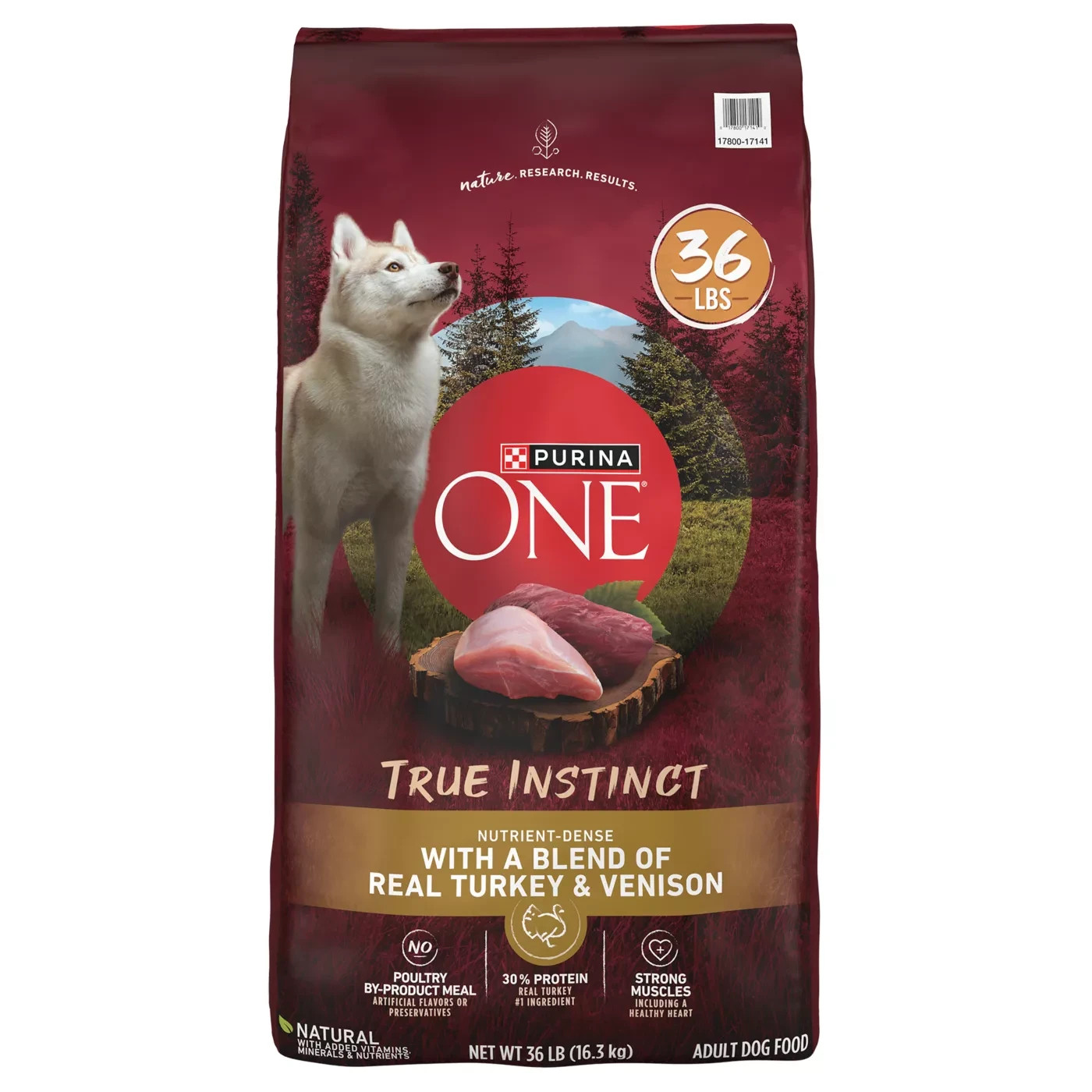 Purina One True Instinct Dry Dog Food Adult High Protein Turkey Venison 36lb Bag