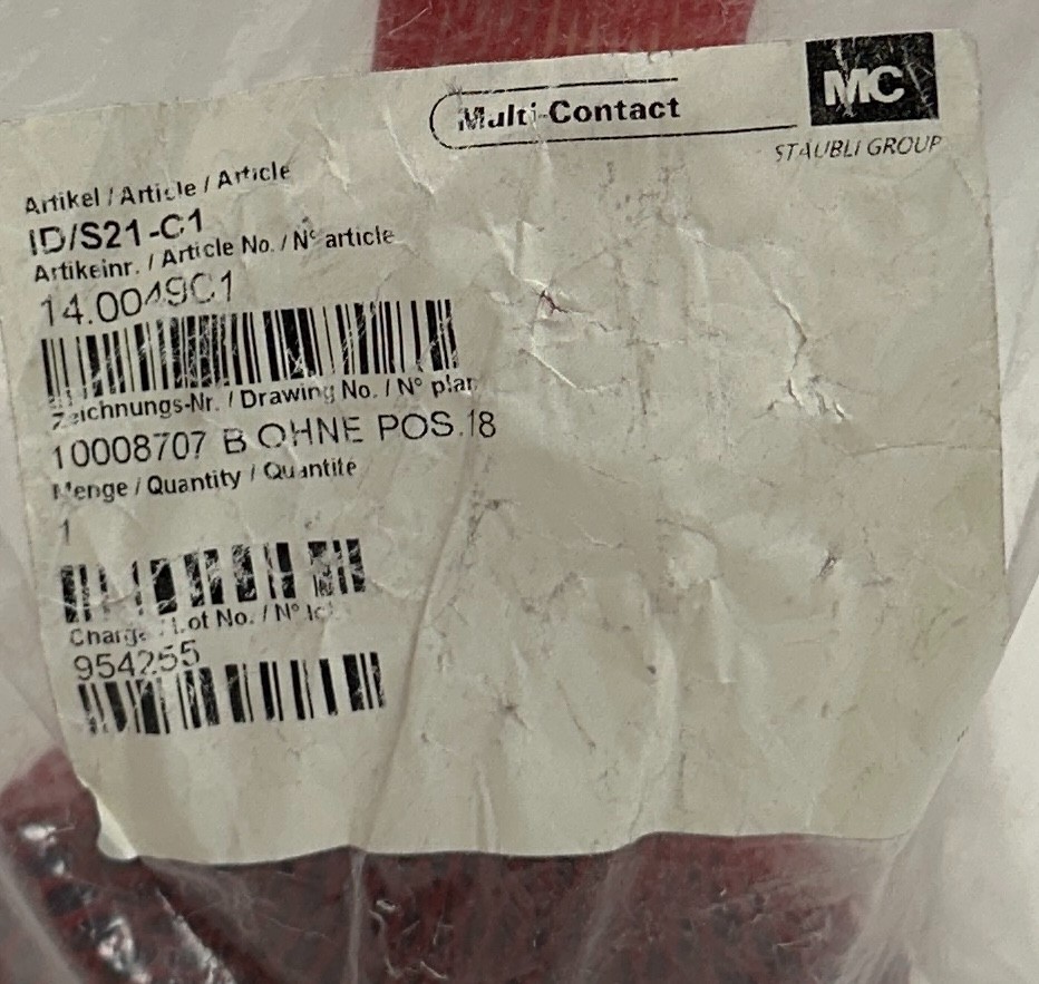 STAUBLI Multi-Contact ID/S21-C1 / 14.0049C1 ELECTRICAL CONNECTOR 800A M20 NSMP