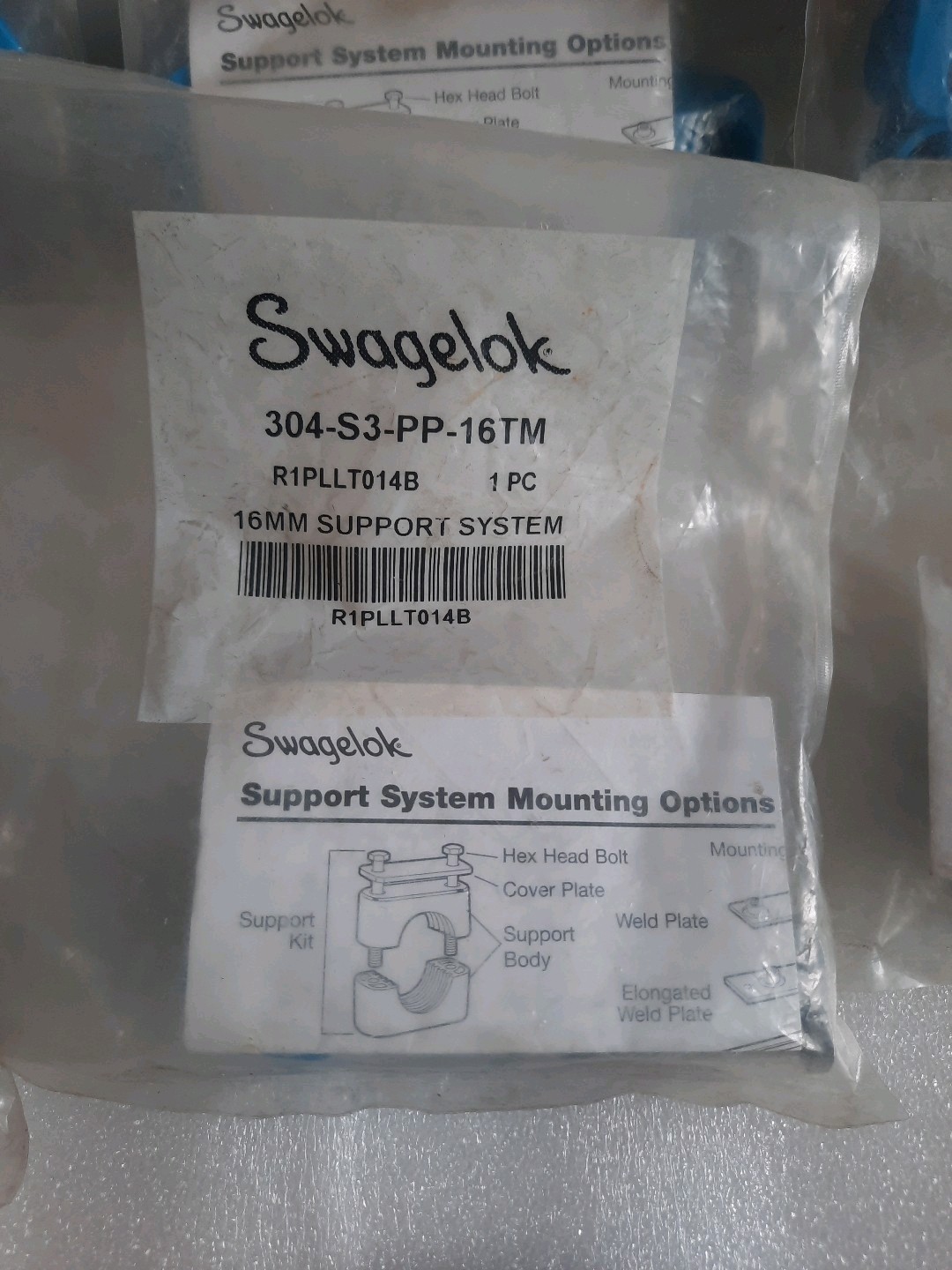 Swagelok 304-S3-PP-16TM 16MM Support System R1PLLT014B lot of 2 pcs