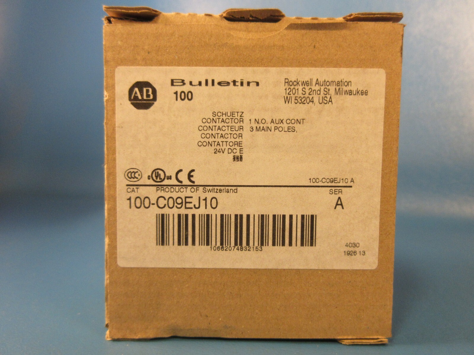 ALLEN BRADLEY 100-C09EJ10 Contactor, 24V DC Electronic Coil