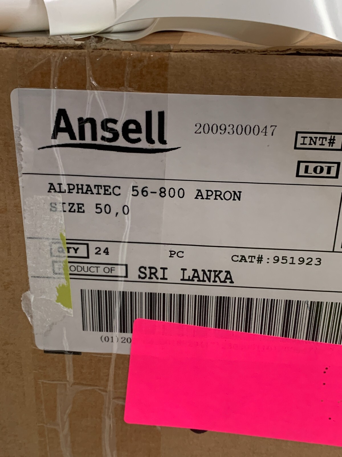 ALPHATEC ANSELL POLYURETHANE 8 MIL WHITE APRON 56-800 SIZE 50 24 PER BOX