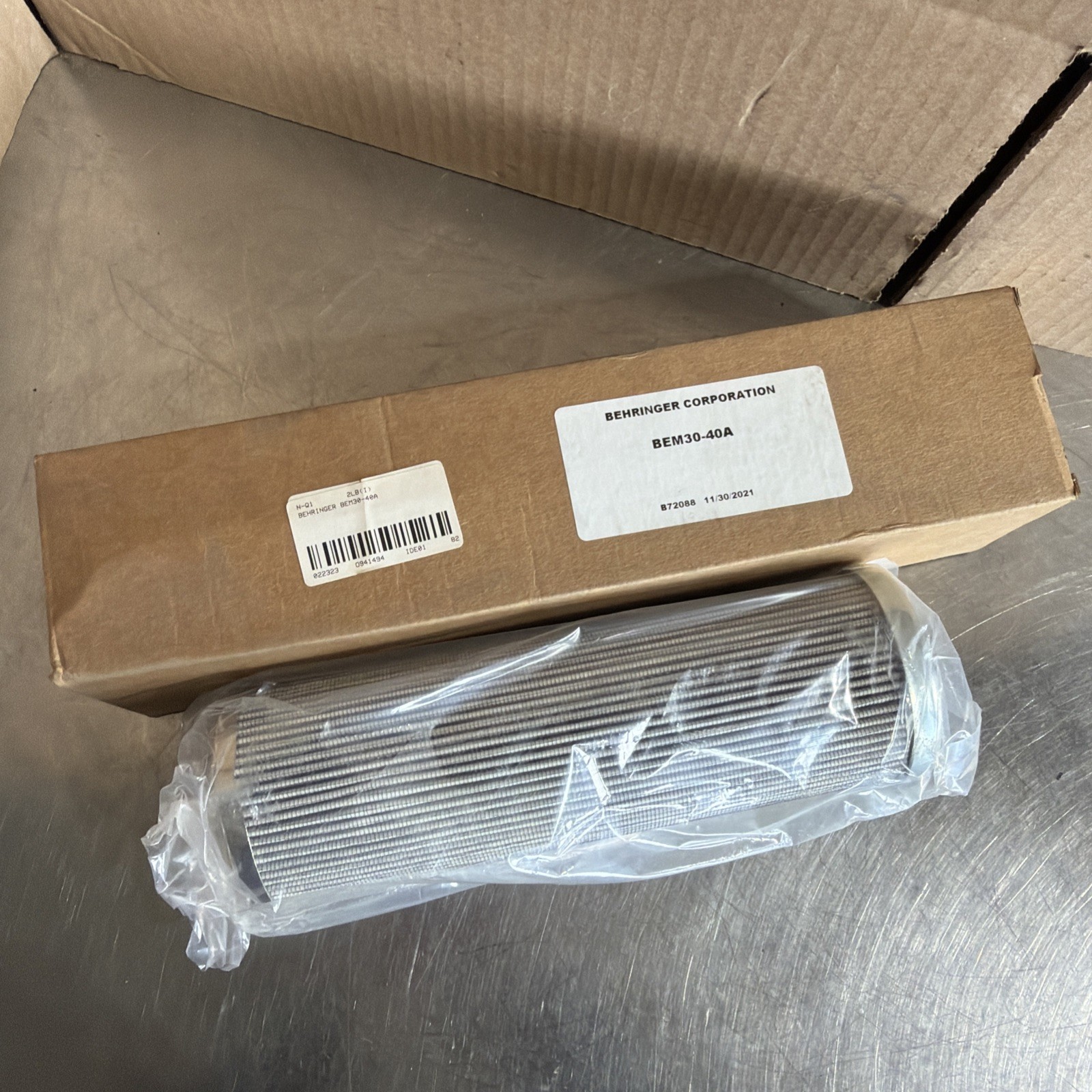 Behringer Corporation BEM 30- 40A Hydraulic Filter Element