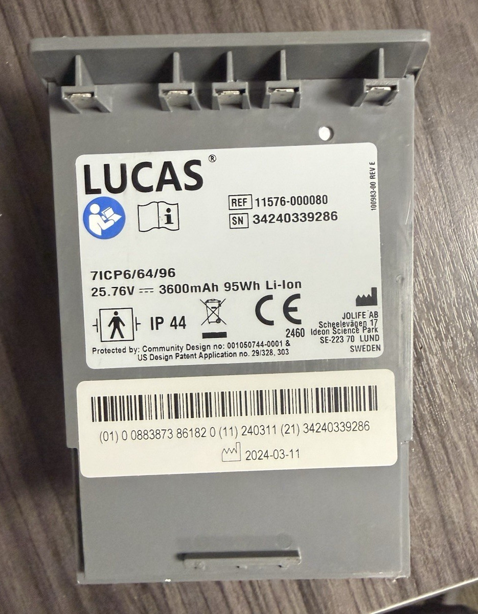 Lucas 3 100947-00 Jolife 25.9 Volt Chest Compression Battery Manufactured 2024