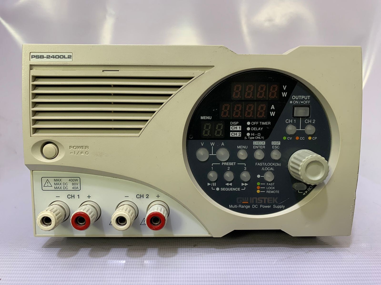 GW Instek / Multi-Range DC Power Supply / PSB-2400L2 / 400W, 80V-DC, 40A-DC