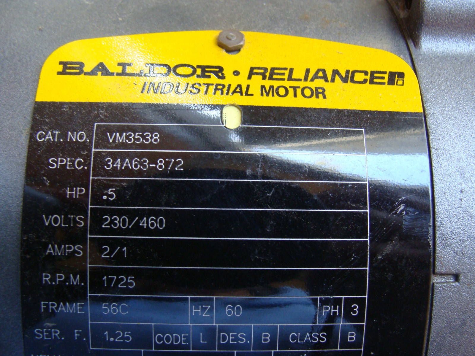 PRICE PUMP PUMP CD100VSS-475-323-50-16-3T6 1/2HP W/BALDOR MOTOR VM3538 1/2HP
