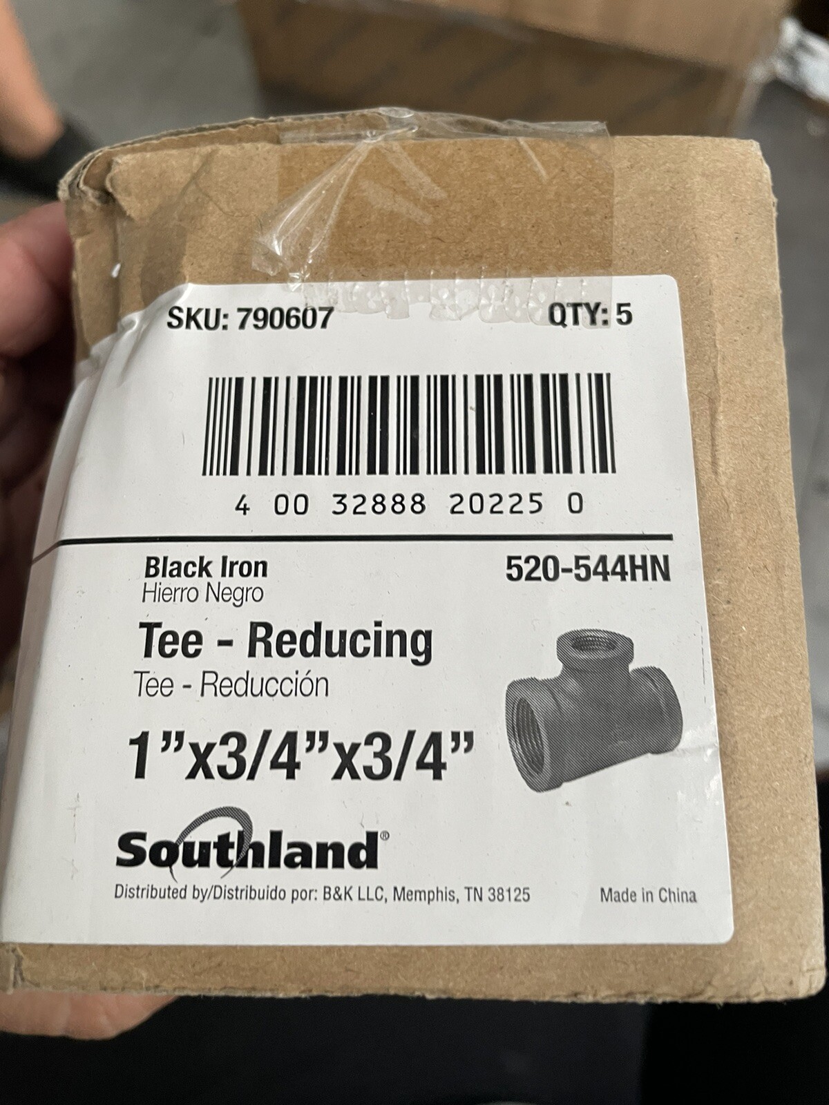 Qty 5-Reducing T 1”x3/4”x3/4” 520-544HN