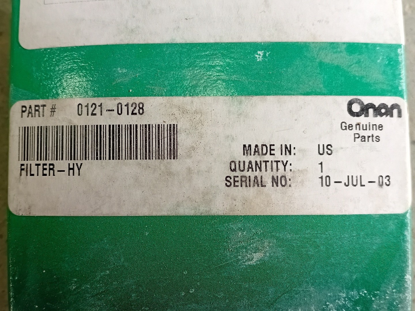 SURPLUS NEW CUMMINS 121-0128 ONAN Hydraulic Filter – Heavy Machinery