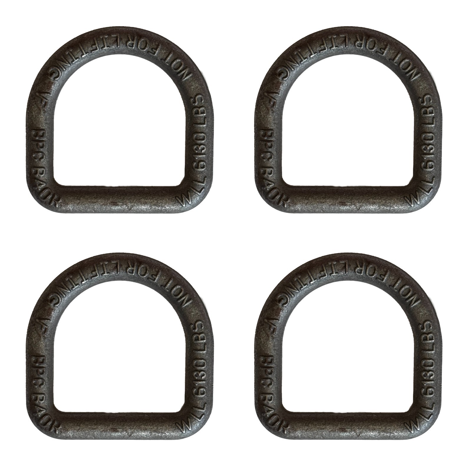 (QTY 4) BPC Forged Steel D-Ring Lashing Weld-on B40R Working Load Limit 6130 LBS
