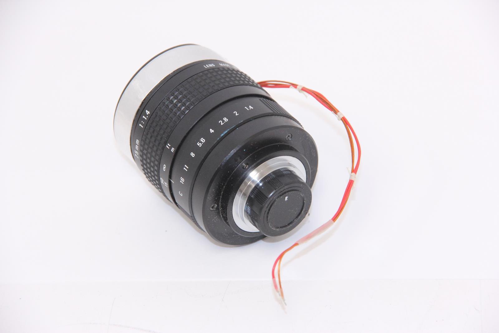 COSMICAR 75MM 1:1.4 Television Lens with Leads