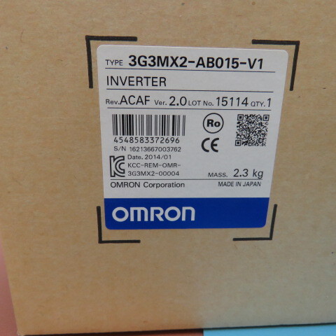 OMRON CORP 3G3MX2-AB015-V1 Qty of 1 per Lot Ac Drive Motor, 1, 1.5Kw, 1 Khz, Co