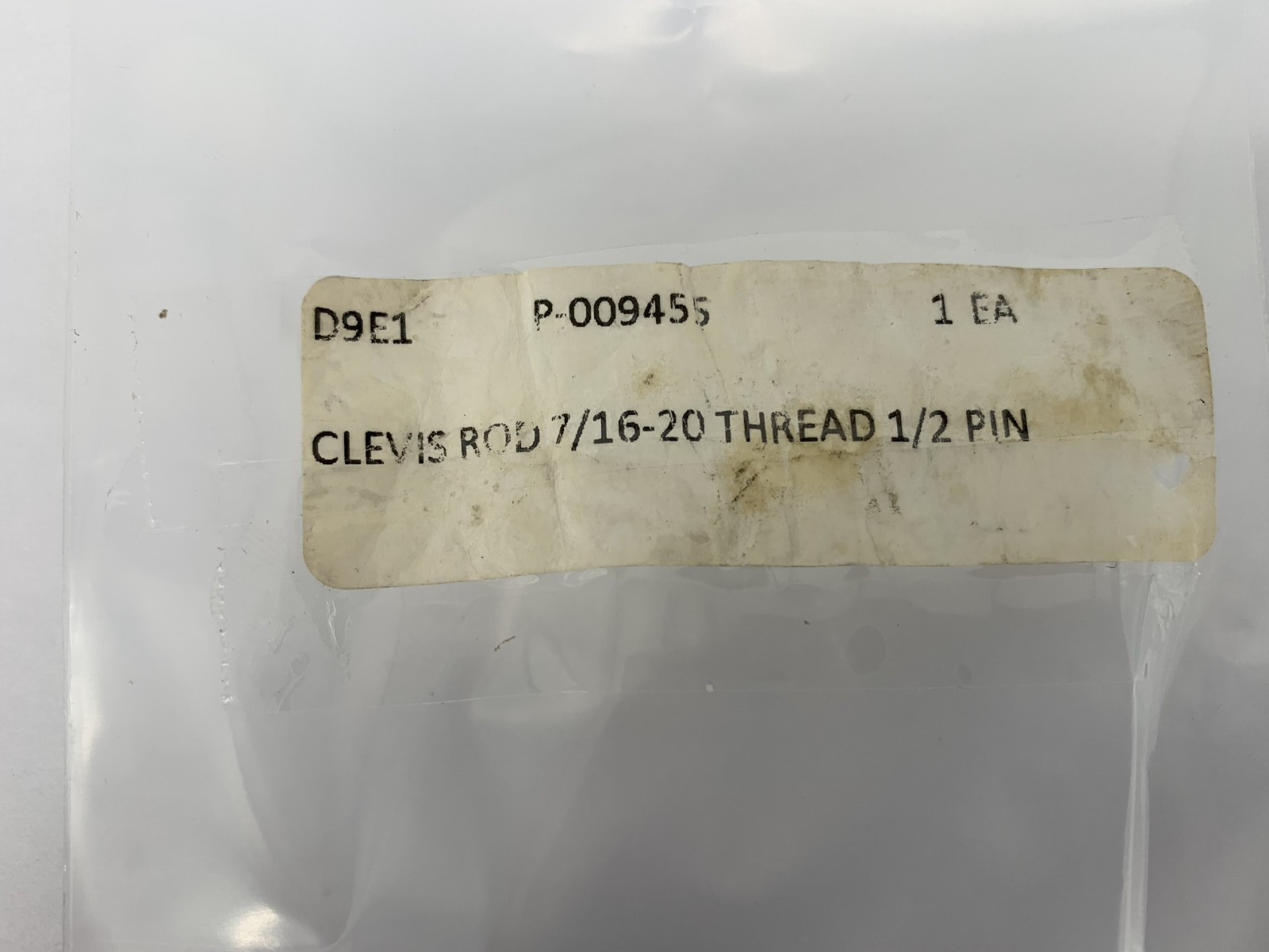 Lantech P-009455 Clevis Rod 7/16-20 Thread 1/2 Pin