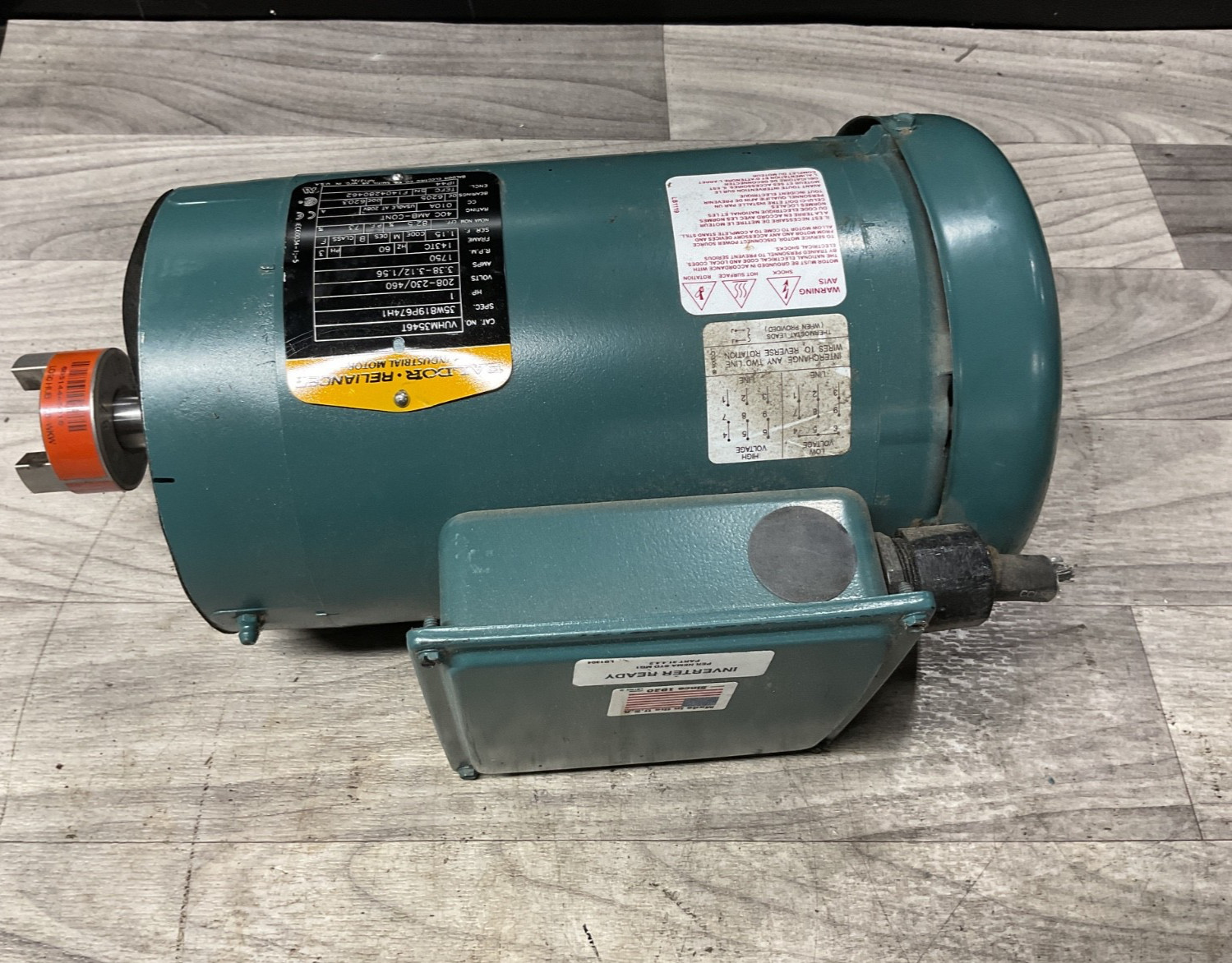 BALDOR RELIANCE 1HP MOTOR VUHM3546T #319H117PR8