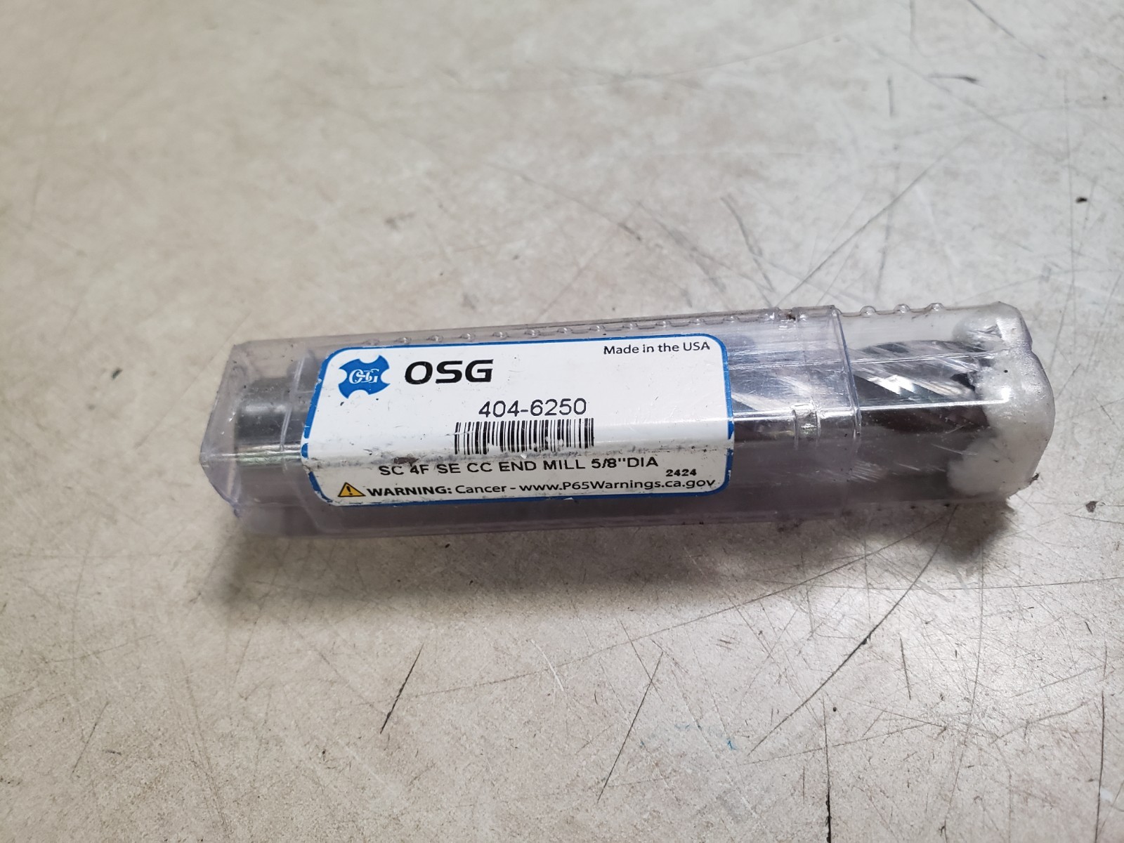 Osg 404-6250 Carbide End Mill, 404, 5/8 D, 1-1/4 Cut L