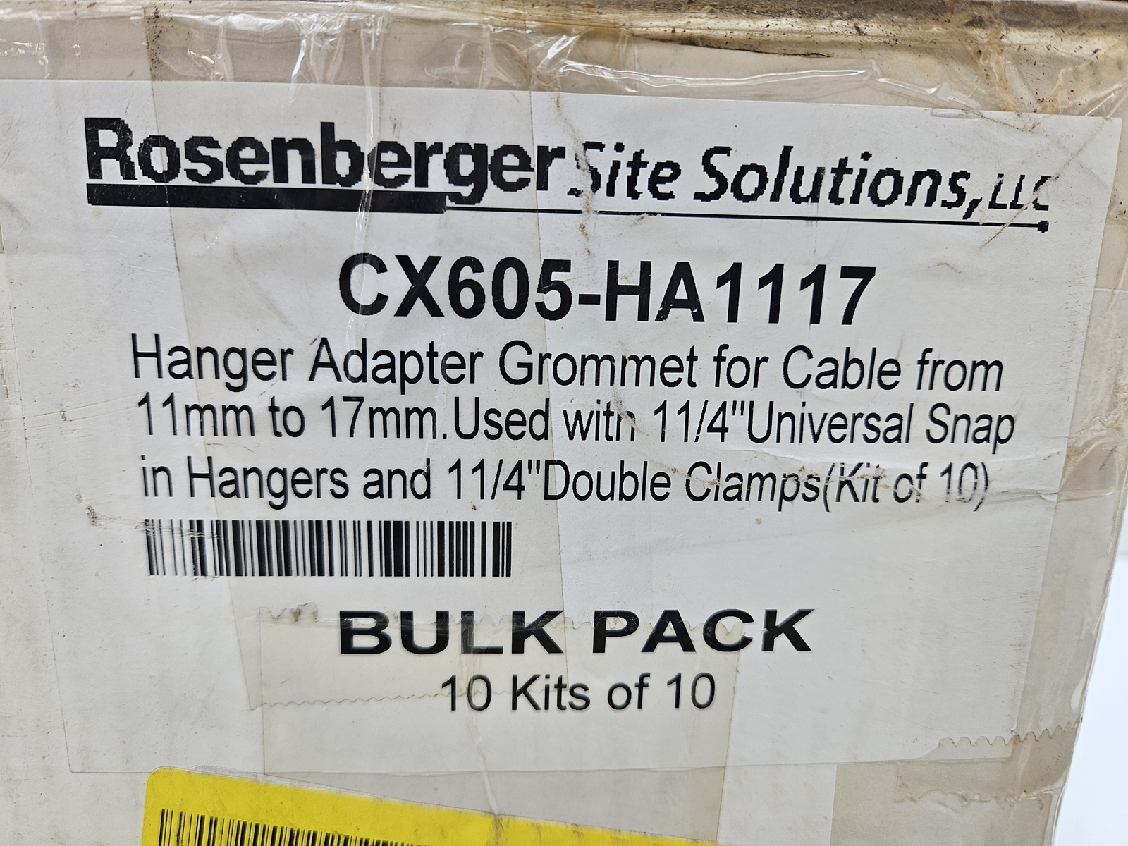 (QTY.10) ROSENBERGER CX605-HA1117 ADAPTOR GROMMET 11mm-17mm. 10/PK