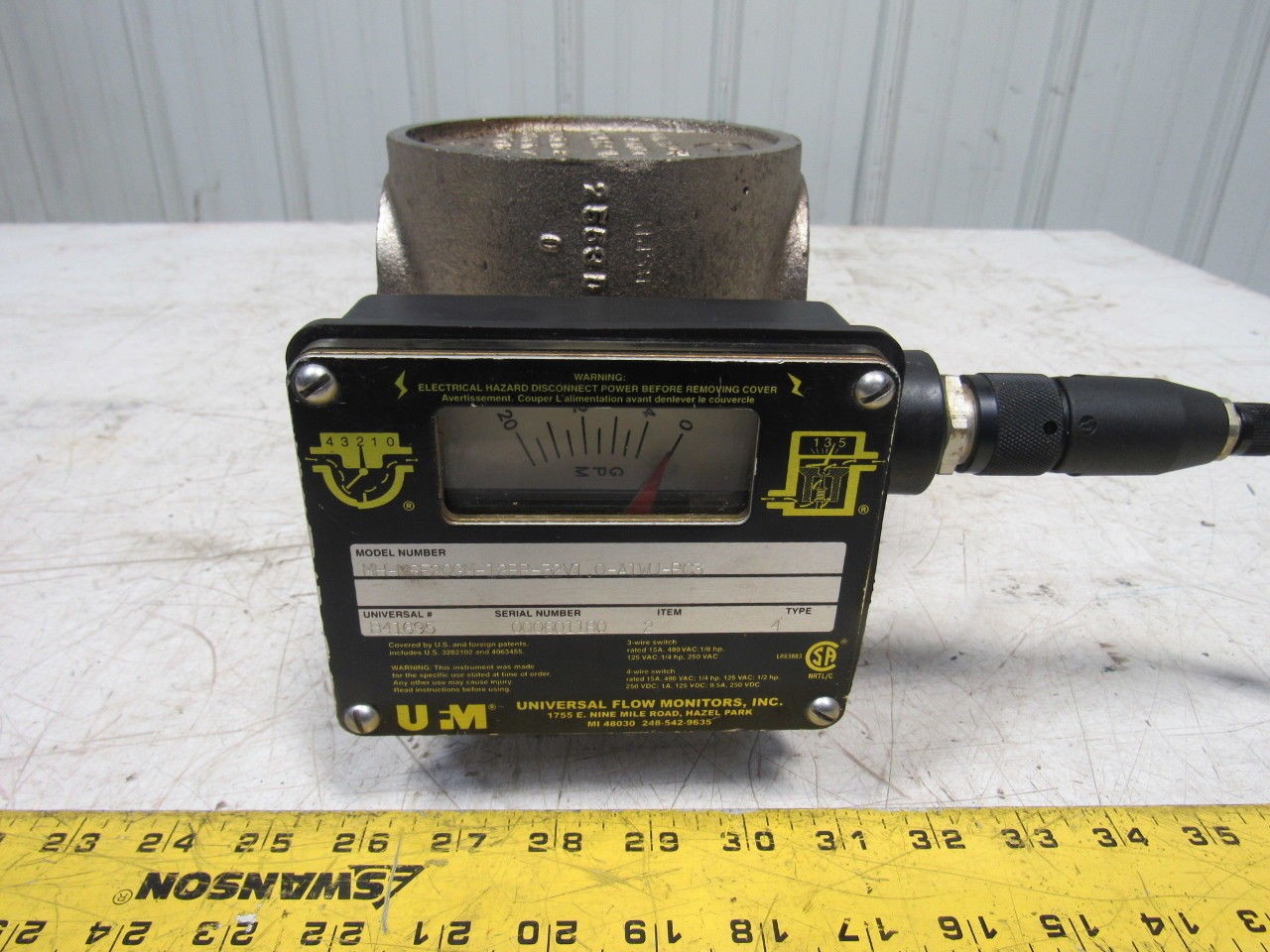 UFM MH-NSF20GM-12BP-32V1.0-A1WU-PC3 Type 4 0-20GPM Flow Meter 1/2″ Ports