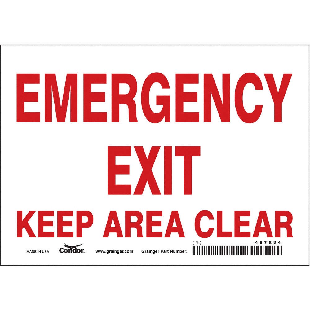 CONDOR 467R34 Safety Sign,5 in x 7 in,Vinyl 467R34