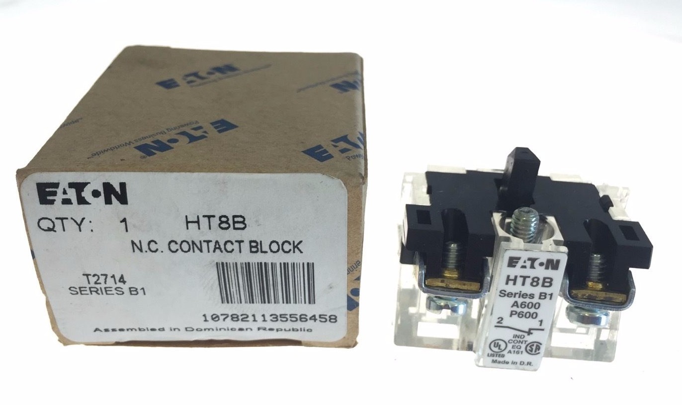 NEW IN BOX EATON Cutler Hammer HT8B N.C. Contact Block T2714 Series B1, (A482)
