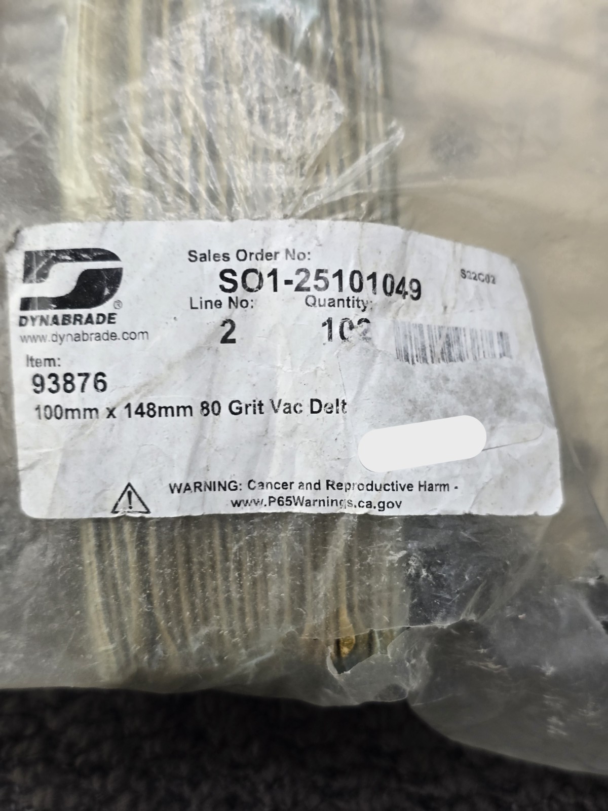 (QTY 100) Dynabrade 93876 Sander Sheets 7-Delta Vacuum Hole 100mm x 148mm 80Grit