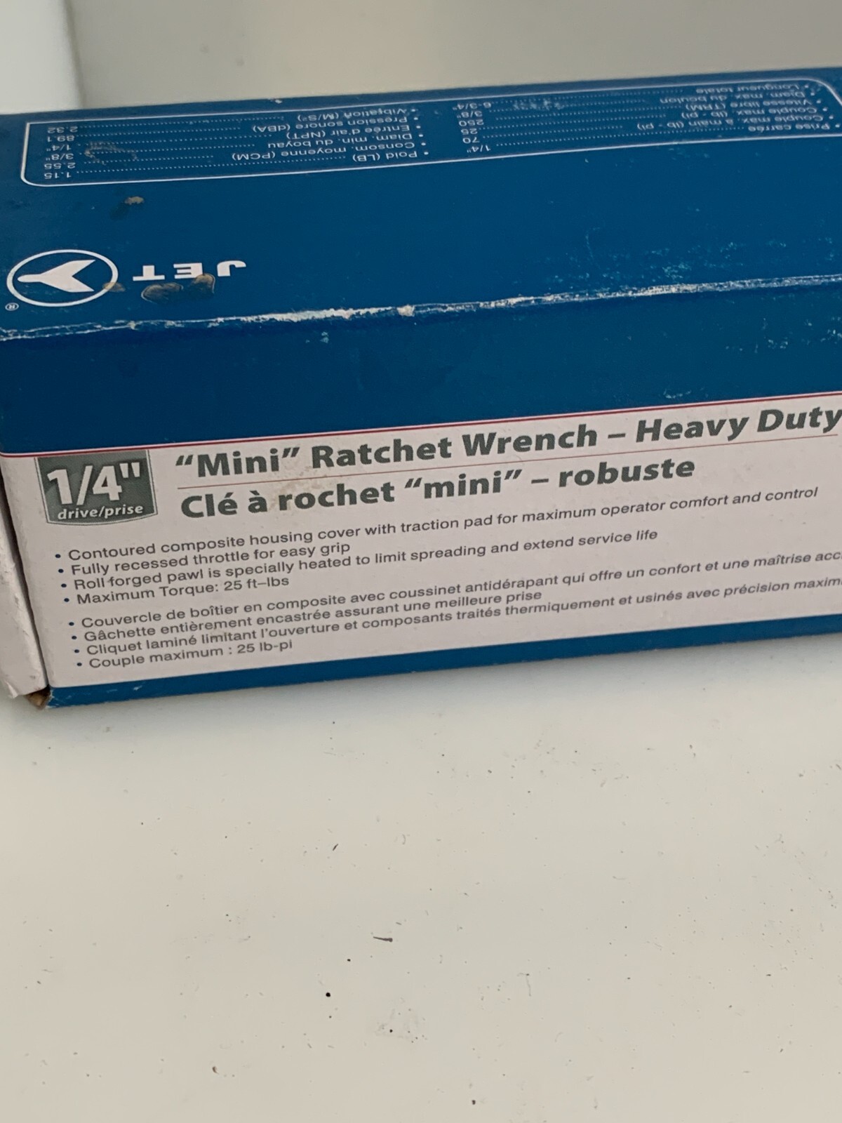 JET Mini Pneumatic Heavy Duty Ratchet 1/4” #400007