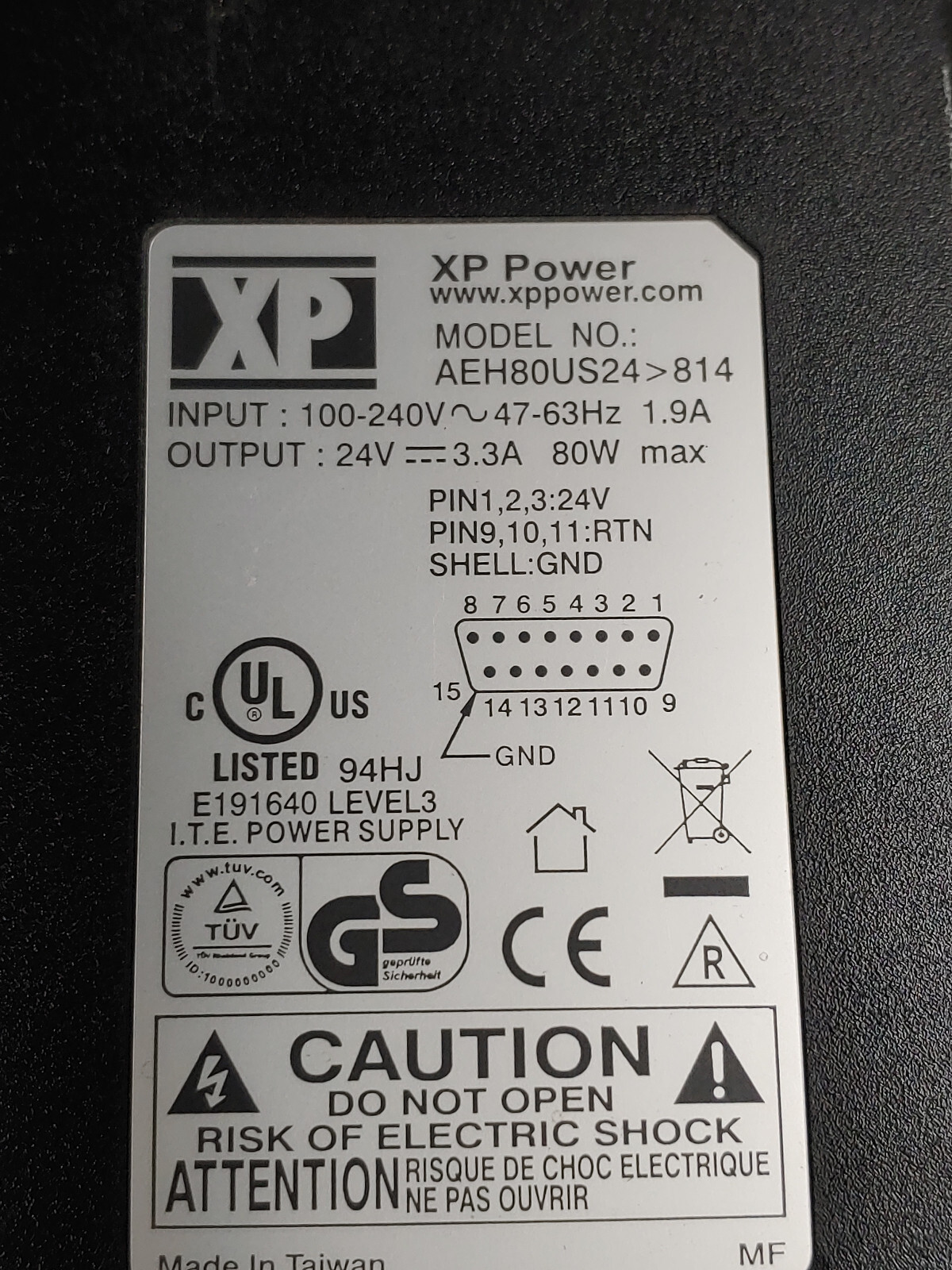XP POWER AEH80US24 24V 3.3A 80W Output AEH Series Power Supply