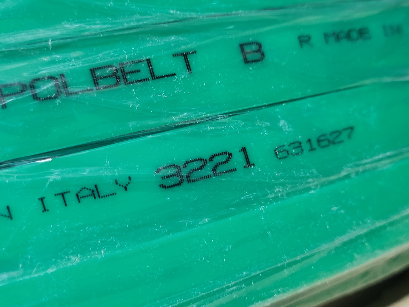 M.E.C. Thermoplastic Polbelt B Green Length: 100′ Made In Italy (New)