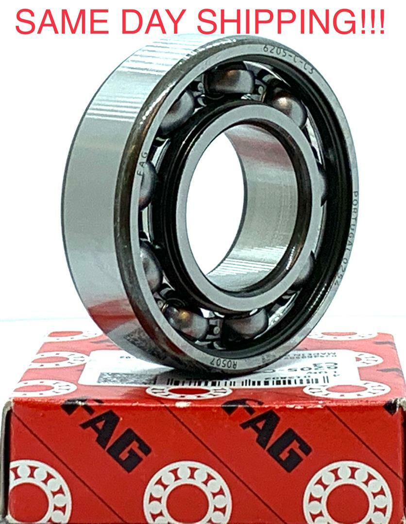 FAG 6205 C3 DEEP GROOVE SINGLE ROW OPEN BALL BEARING 25x52x15 mm