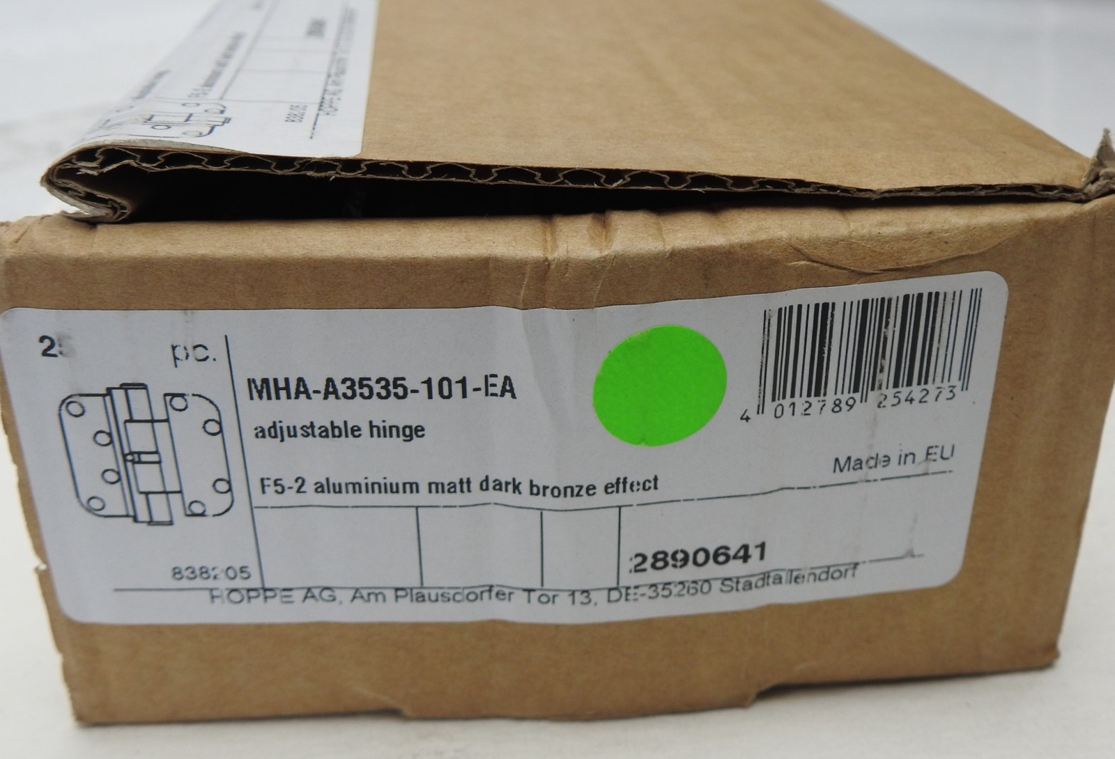 HOPPE Aluminum Matt Dark Bronze Effect F5-2 Adjustable Hinge (25/Box) – NEW!
