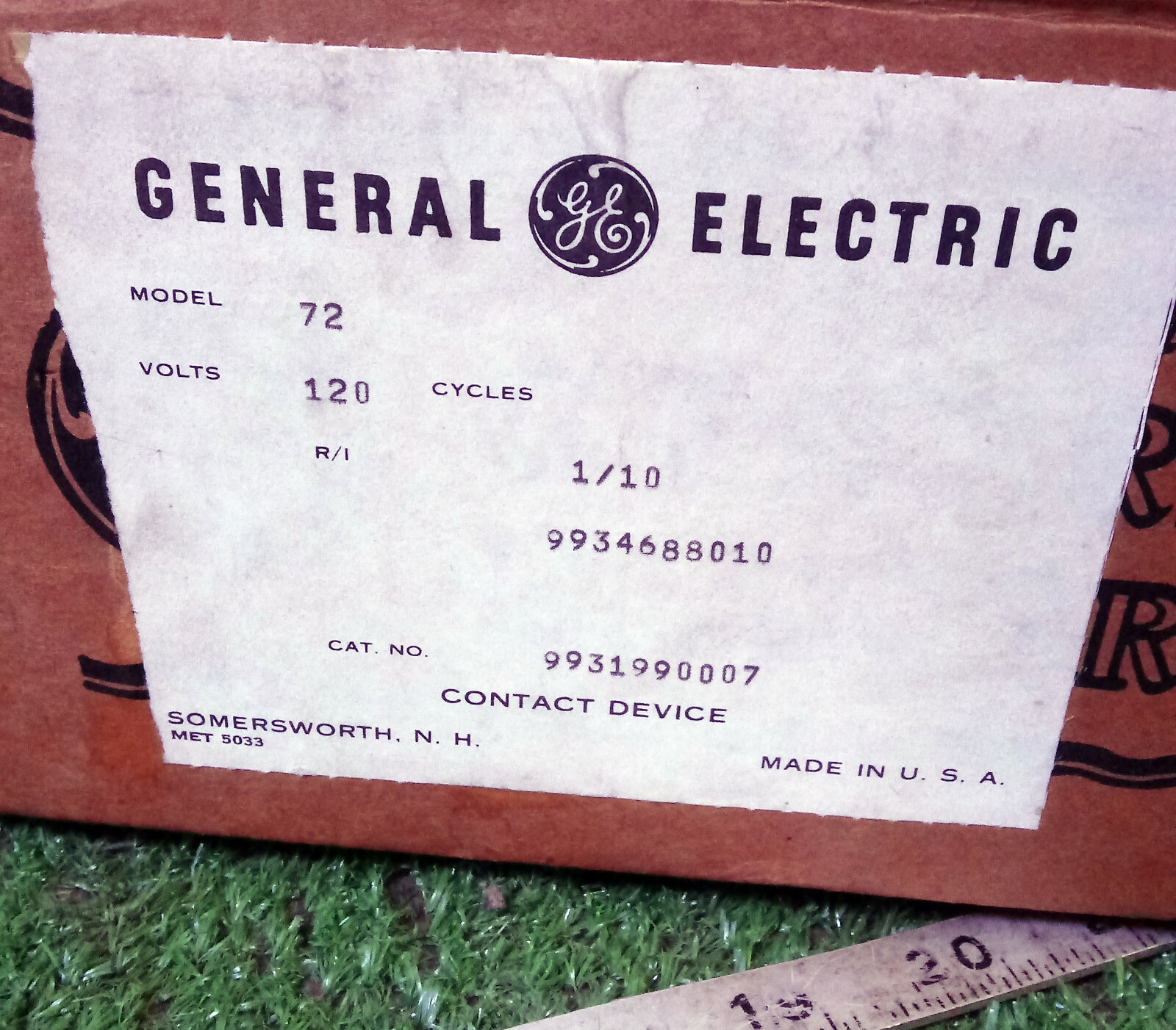 1 NEW GE TYPE D-72 PULSE INITIATOR 120V NIB ***MAKE OFFER***