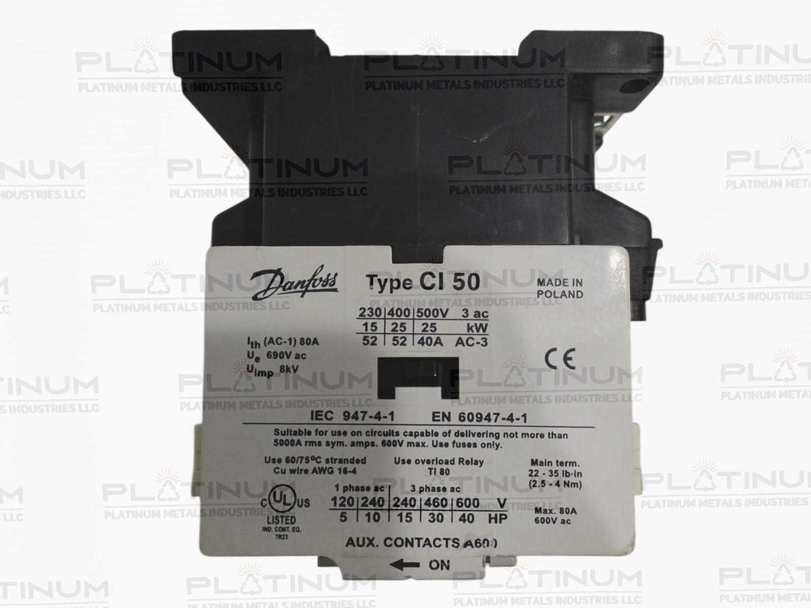 DANFOS | TYPE CL 50 | IEC 947-4-1 | EN 60947-4-1 | MADE IN POLAND