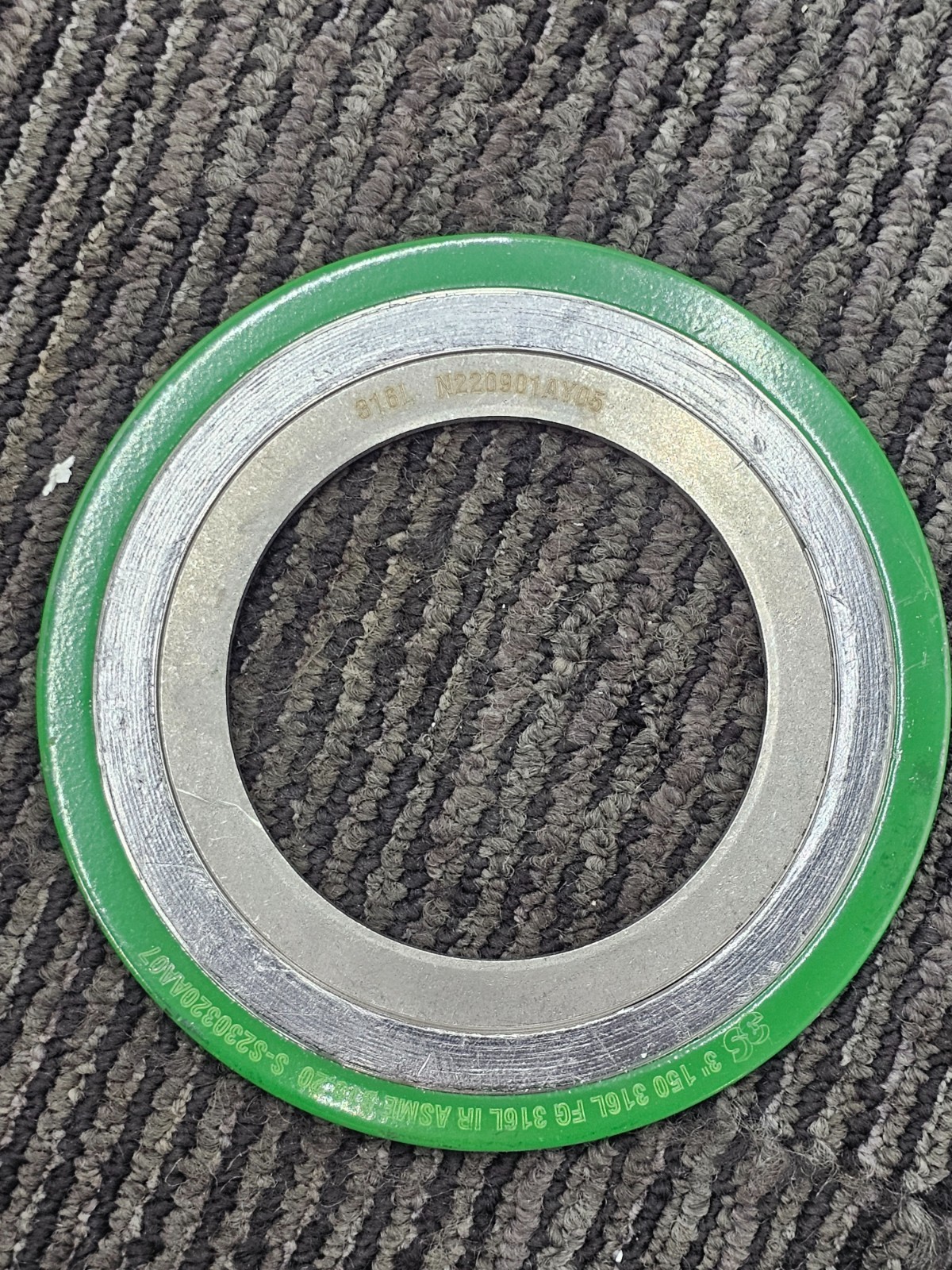 (QTY 10) 3S 3″ SPIRAL WOUND GASKET 150 316L FG 316L IR ASME B16.20