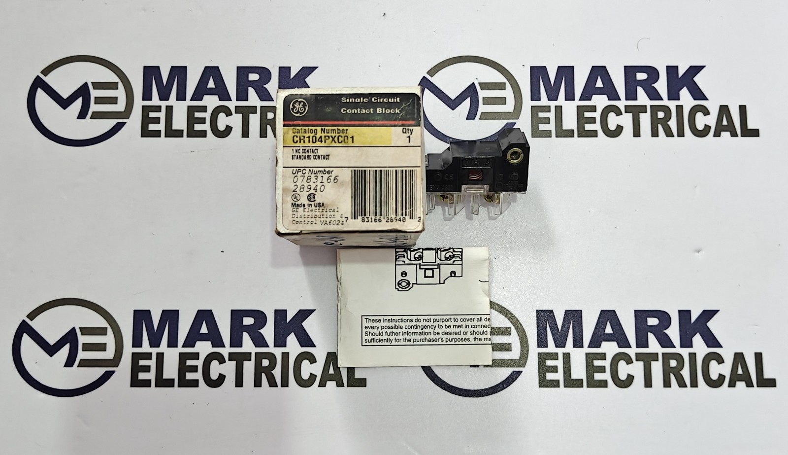 GE CR104PXC01 SINGLE CIRCUIT CONTACT BLOCK 1NC STANDARD CONTACT FAST SHIP