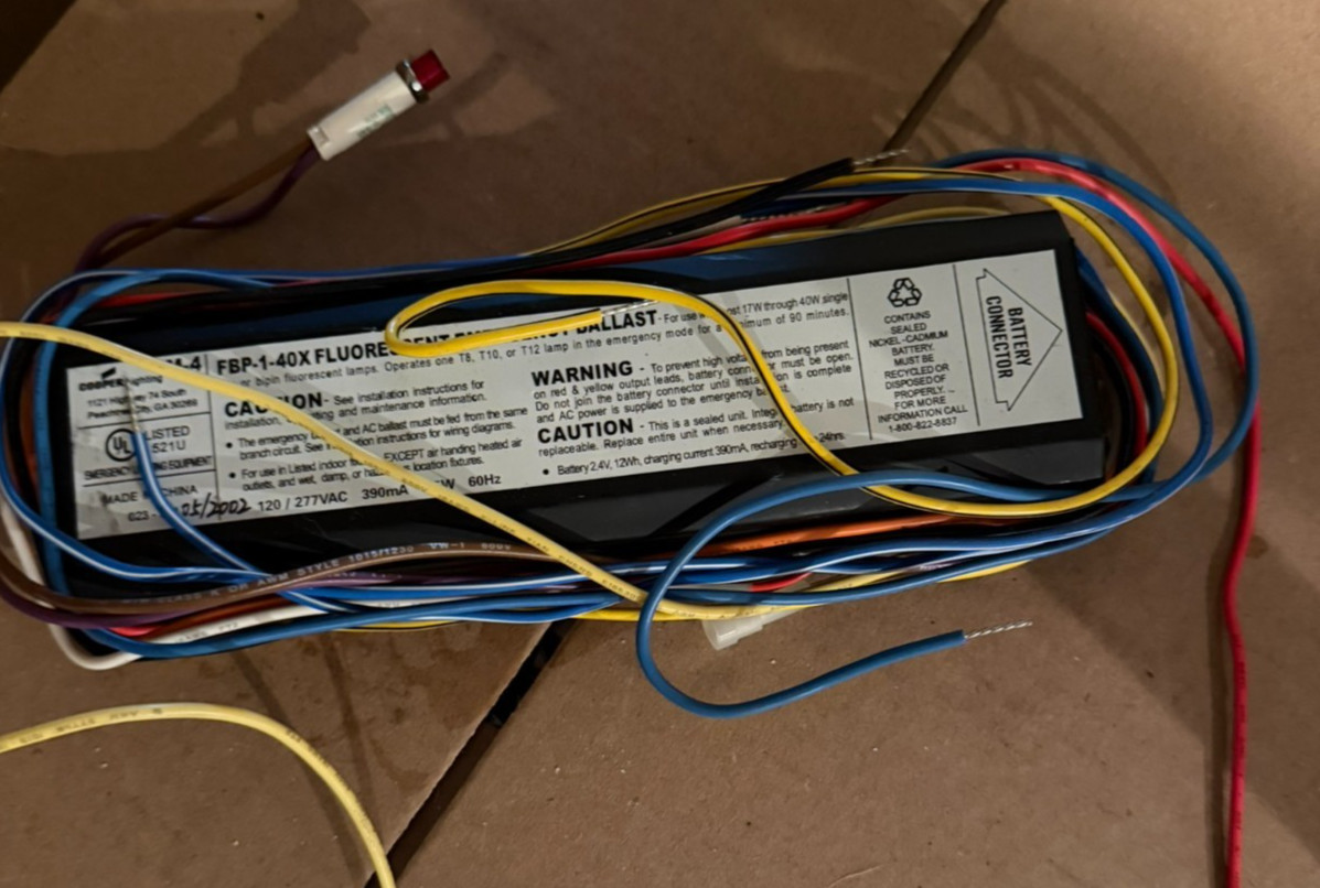 Cooper FBP140X Sure-Lites Fluorescent Emergency Ballast NEW OPEN BOX