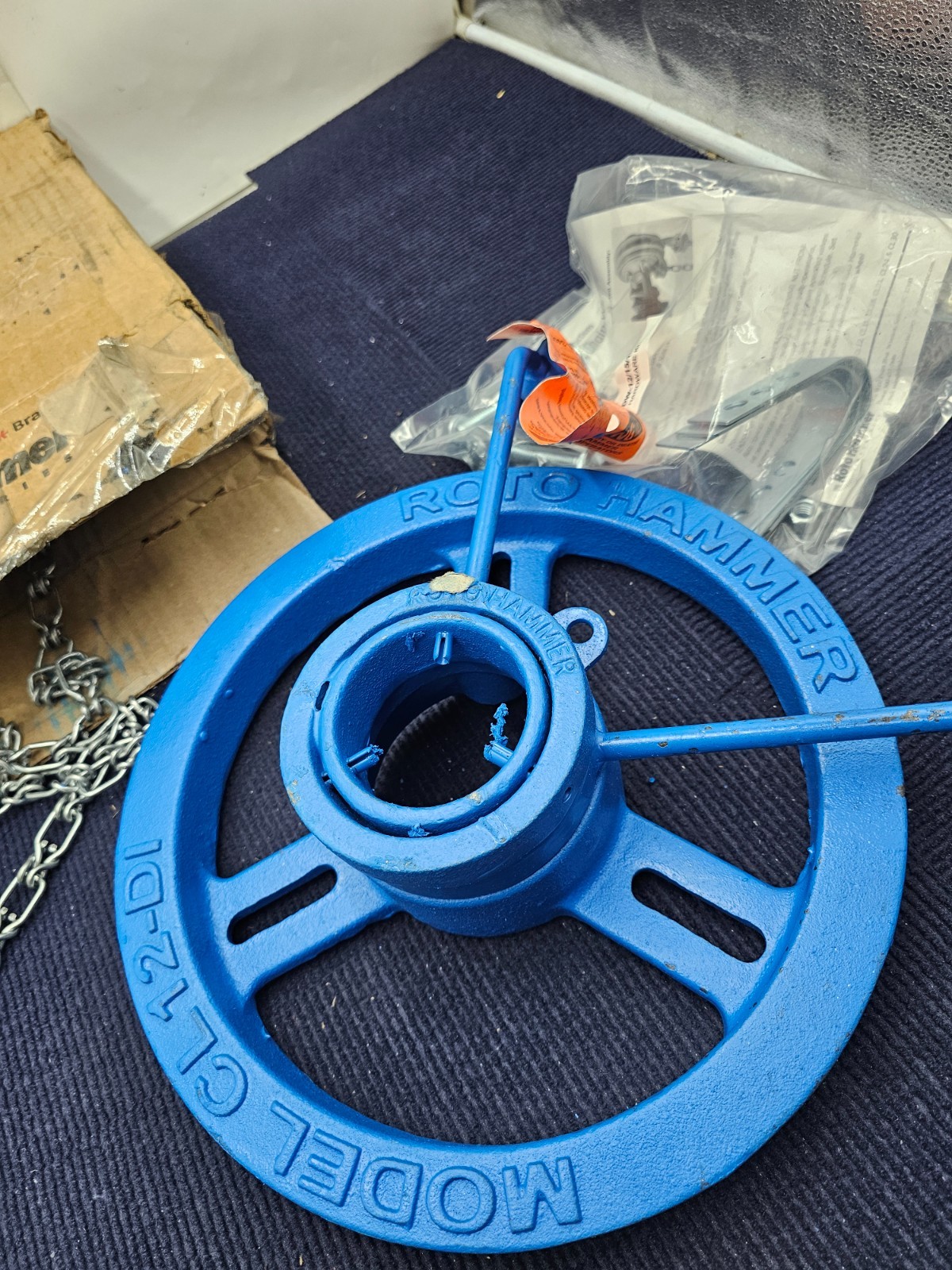 ROTOHAMMER CL12 Ductile Iron Chain Wheel Assembly, 9-1/4″ – 12-1/2″ OD Blacksta