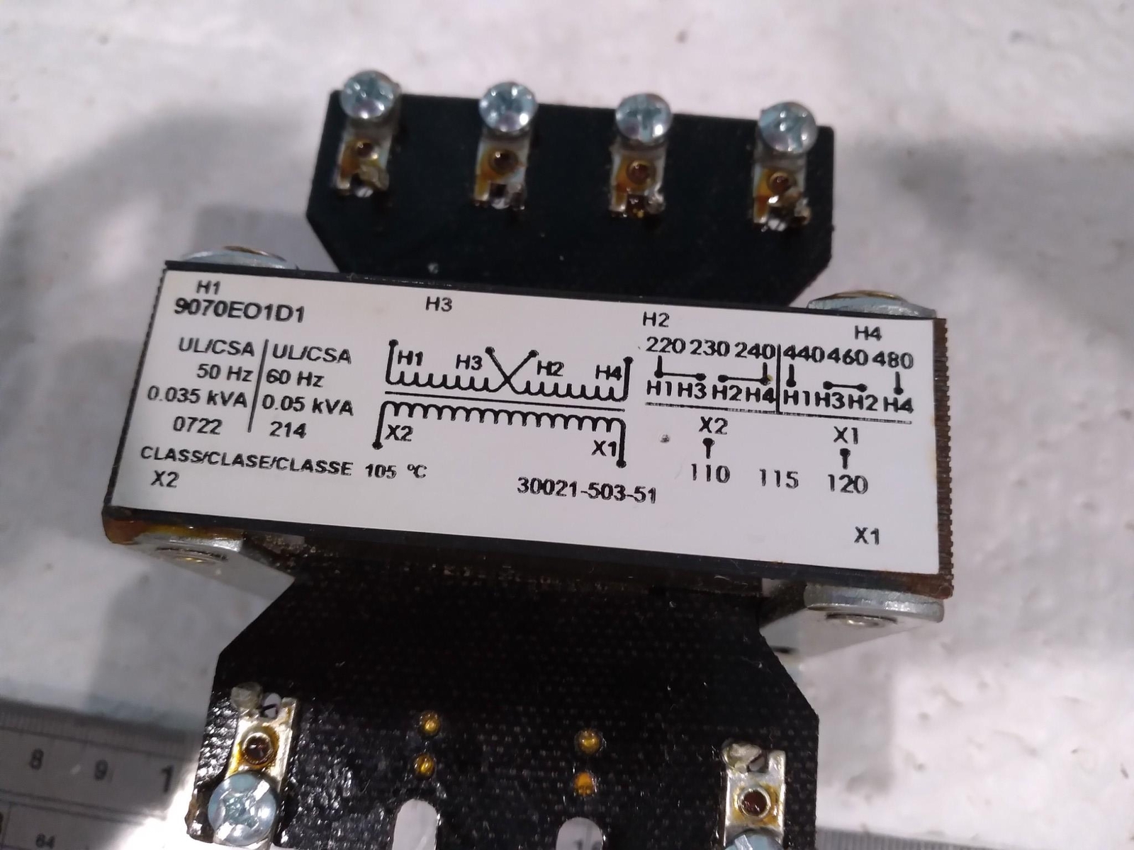 SQUARE D 9070EO1D1 INDUSTRIAL CONTROL TRANSFORMER 220-240V 110-120V