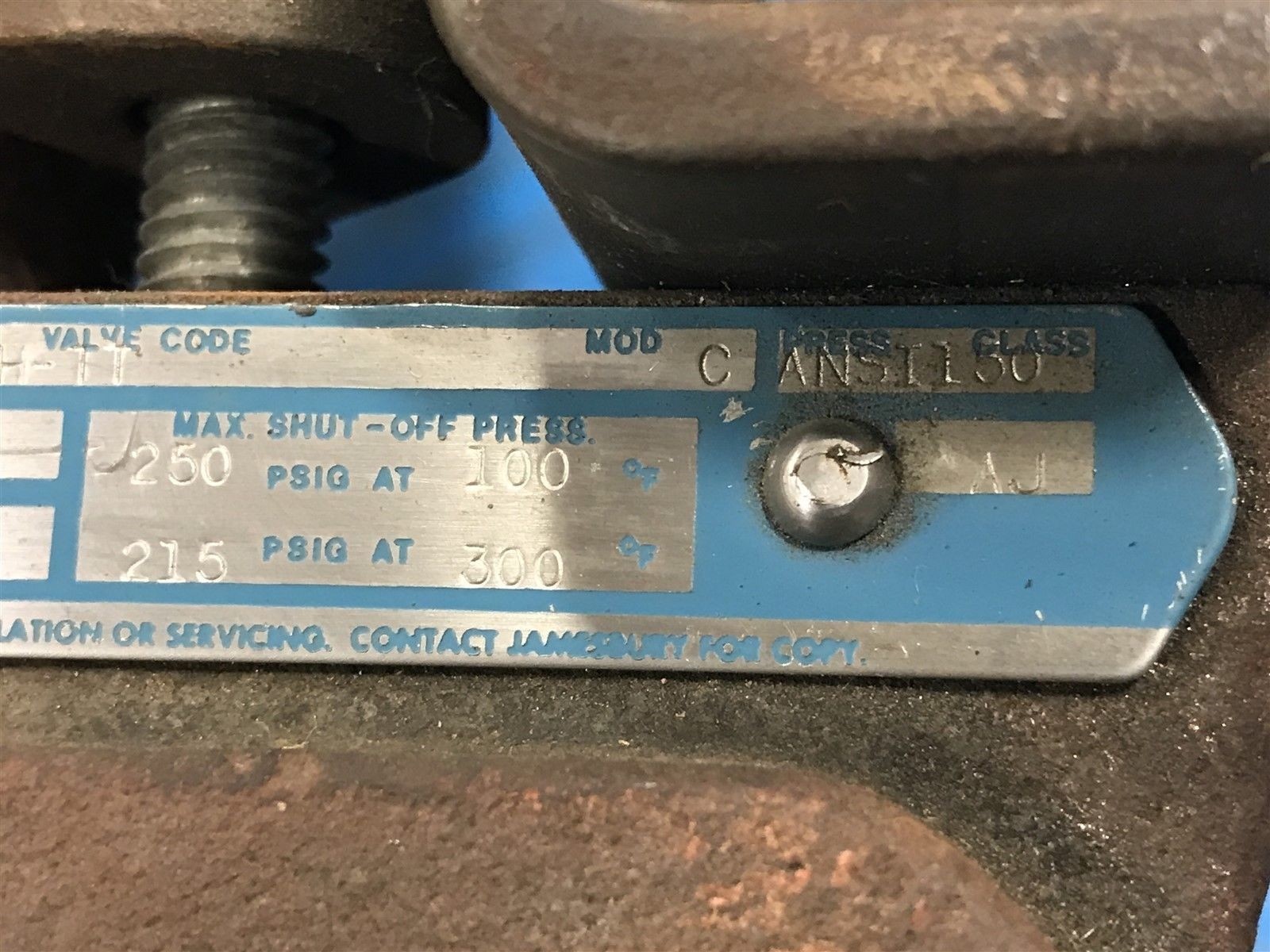 USED JAMESBURY 6 815L-11-21EH-TT BUTTERLY VALVE WITH V150 ACTUATOR (4C)