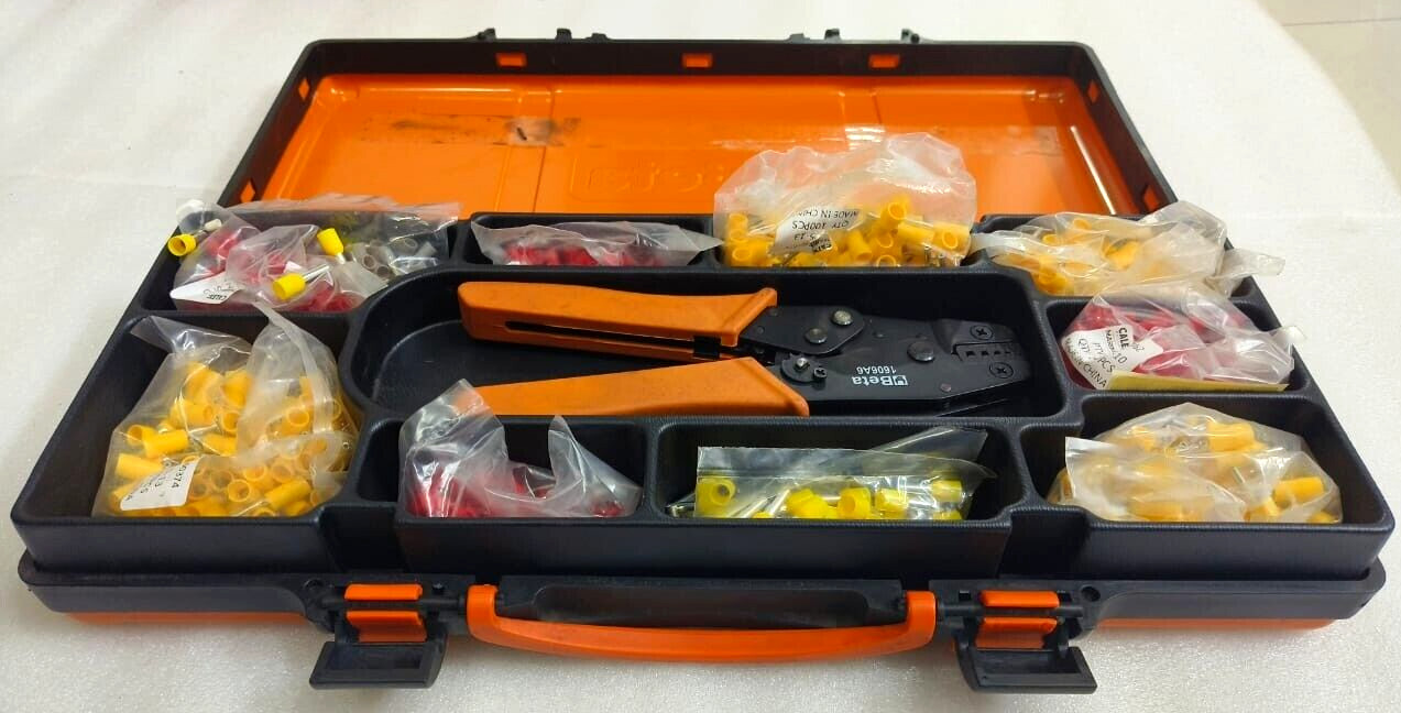 BETA TOOLS 1606A6 CRIMPING PLIERS FOR TUBULAR TERMINALS WITH ASSORTMENT 450TERMI