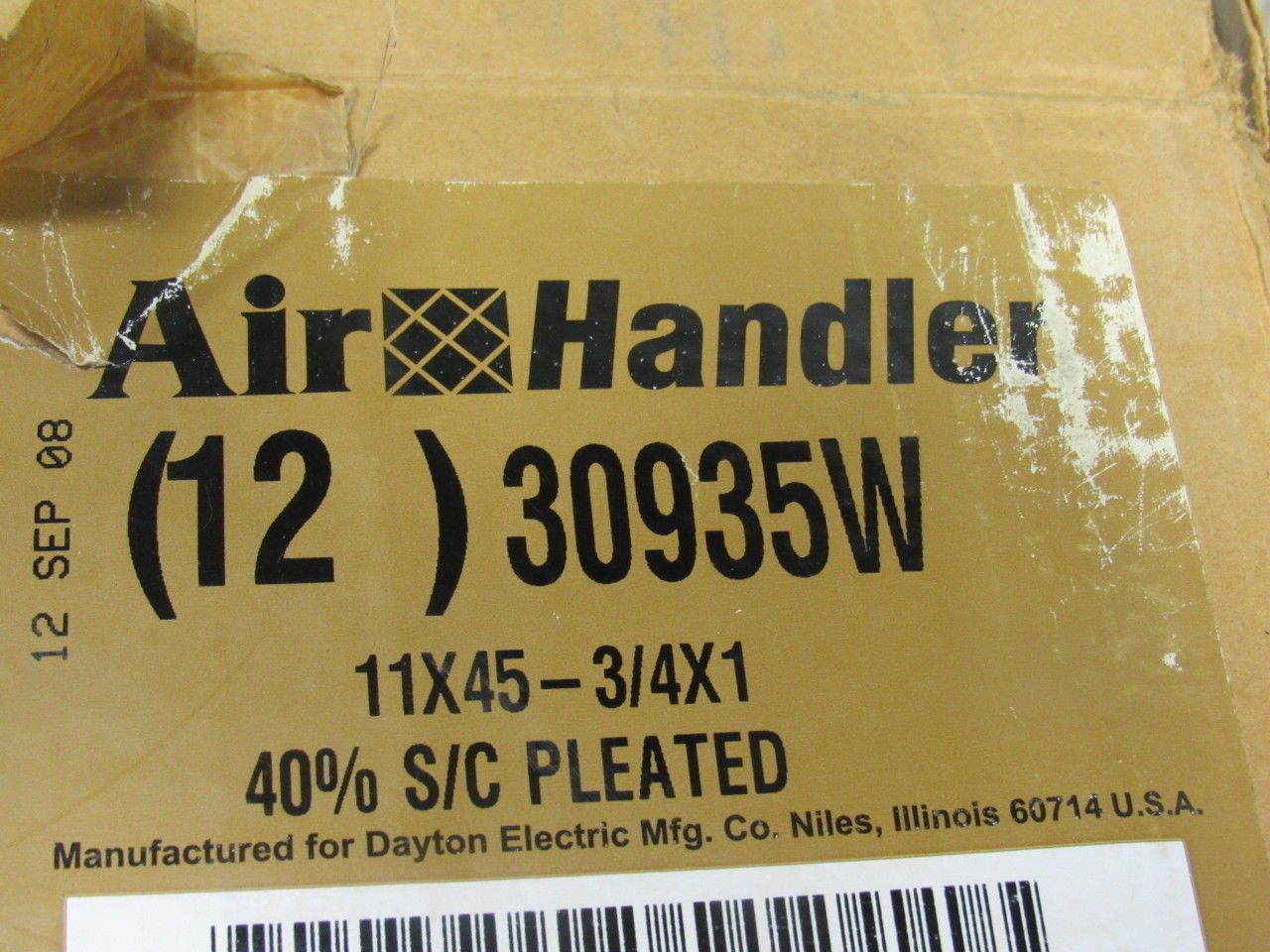 Air Handler 30935W 11″x 45-3/4″x1″ Pleated Air Filter 40% S/C Lot Of 12