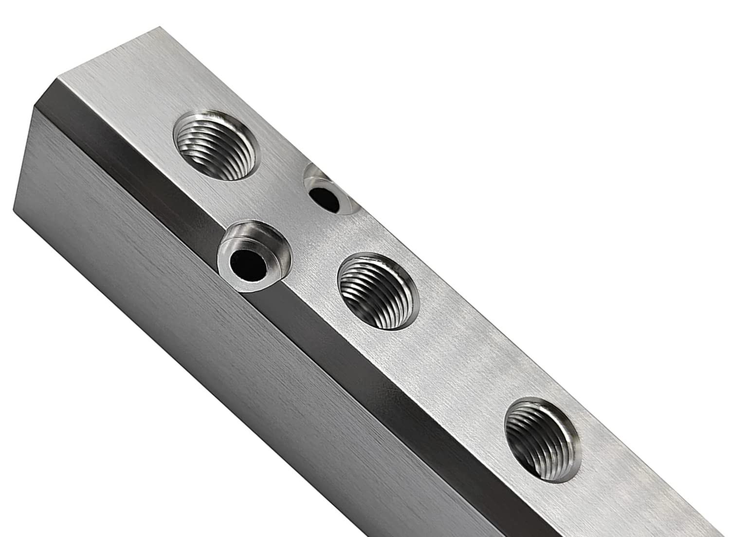 10 Way Pneumatic Manifold Air Distribution Block Aluminum G1/2 G1/4 Ports