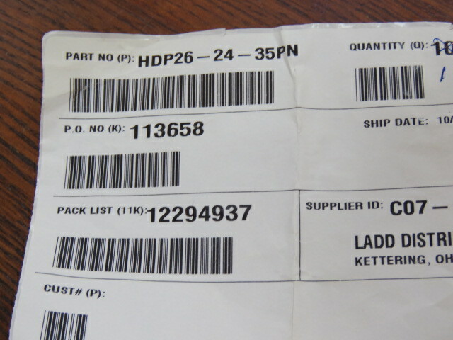 DEUTSCH/ TE CONNECTIVITY HDP26-24-35PN Qty of 1 per Lot CONNECTOR 35-POS PLUG;