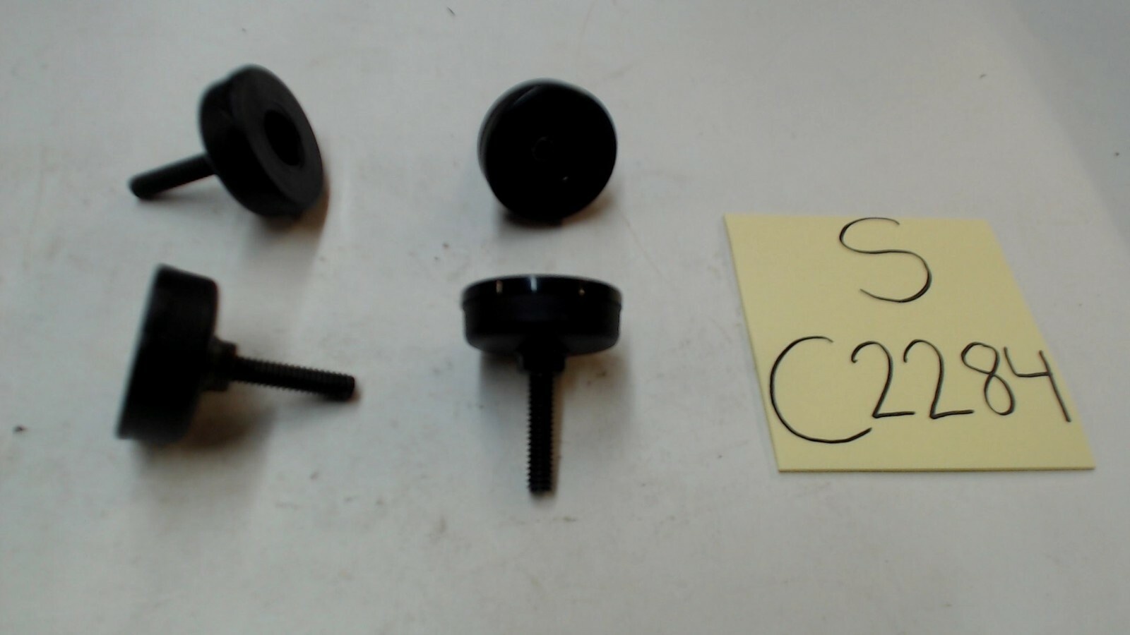 1 3/8″ X 1/4″ X 1″ Black Threaded Leveling Foot,1/4′ coarse thread, lot of 4
