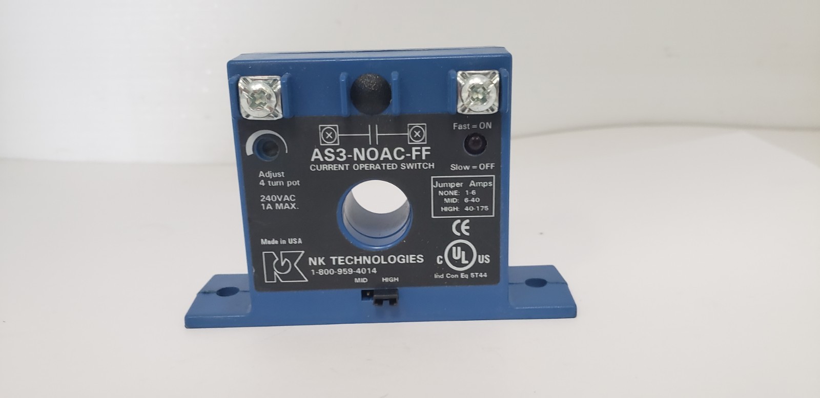 NK TECHNOLOGIES AS3-NOAC-FF AC CURRENT SWITCH, 240VAC, 1AMAX, NNB